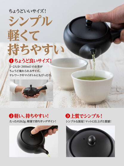 茶葉が広がる急須 ステンレス茶こし付 300 ml 日本製 常滑焼